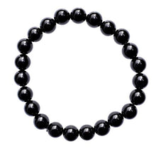 Load image into Gallery viewer, Zenergy Gems Charged Premium 7" Black Obsidian Crystal 8mm Bead Bracelet + Selenite Heart Charging Crystal Included (Protective &amp; GROUNDING)
