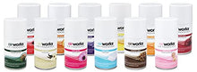 Load image into Gallery viewer, Health Gards AE-KIT Hospeco Metered Aerosols, Mixed Fragrances of Fresh Linen, Mango, Vanilla, Vineyard, Baby Powder, Sunburst, Fresh Garden, Tropical Tradewinds, Cinnamon Spice, Citrus Grove, Orchard Spice, Fruit Basket (Pack of 12)
