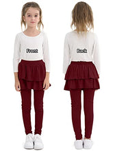 Load image into Gallery viewer, Cooraby 2 Pack Girls Footless Leggings with Ruffle Tutu Skirt Pants Stretchy Ruffle Skirt Leggings Pants for Kids Navy, Burgundy
