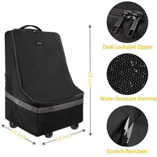 Load image into Gallery viewer, Car Seat Travel Bag with Wheels, Padded Car Seats Backpack, Large Durable Carseat Travel Bag for Airplane, Airport Gate Check Bag, Carseat Cover Travel Bag with Padded Shoulder Strap, Black
