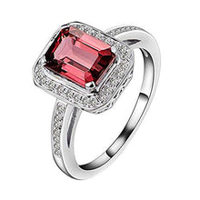 Load image into Gallery viewer, Beyond jewelry Natural Emerald Cut 6x8mm Pink Tourmaline Solid 14K White Gold Natural Diamonds Ring for Women
