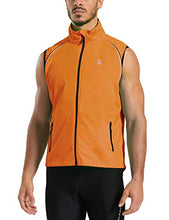 Load image into Gallery viewer, BALEAF Men's Cycling Jacket Windbreaker Running Vest Windproof Water-Resistant Coat High Visibility Lightweight Orange Size M
