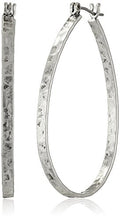 Load image into Gallery viewer, Lucky Brand Medium Silver-Tone Oblong Hoop Earrings
