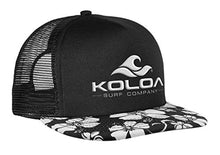 Load image into Gallery viewer, Koloa Surf Mesh Back Wave Logo Trucker Hat Hawaiian Bill Hat White Logo
