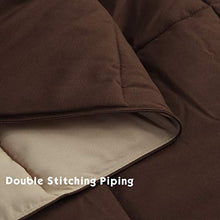 Load image into Gallery viewer, HIG 3pc Down Alternative Comforter Set - All Season Reversible Comforter with Two Shams - Quilted Duvet Insert with Corner Tabs -Box Stitched –Hypoallergenic, Soft, Fluffy (King/Cal King, Chocolate)
