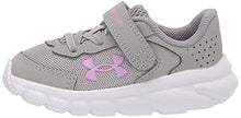 Load image into Gallery viewer, Under Armour Girls' Infant Assert 9 Alternate Closure, Gray Wolf (100)/Pacific Purple, 9K M US
