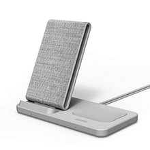 Load image into Gallery viewer, iOttie iON Wireless Duo 10W Stand + 10W Pad Qi-Certified Charger Compatible with iPhone and Samsung Galaxy | Includes Power Cable &amp; Adapter | Light Grey
