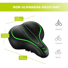 Load image into Gallery viewer, Roguoo Bike Seat, Most Comfortable Bicycle Seat Memory Foam Waterproof Bicycle Saddle - Dual Shock Absorbing - Best Stock Bicycle Seat Replacement for Mountain Bikes, Road Bikes Green
