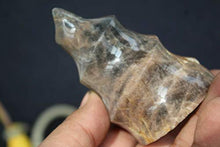 Load image into Gallery viewer, Crystal, 255G Natural Black Moonstone Crystal Healing Chakra Aura Torch Shape K12
