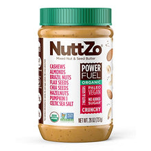 Load image into Gallery viewer, Organic Power Fuel Crunchy Nut Butter by NuttZo | 7 Nuts &amp; Seeds Blend, Paleo, Non-GMO, Gluten-Free, Vegan, Kosher | 1g Sugar, 6g Protein | 26oz Jar

