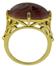 Load image into Gallery viewer, Carillon Chocolate Moonstone Natural Gemstone Oval Shape 925 Sterling Silver (Yellow Gold Plated) Ring For Women for Men | Size: 4 to 10
