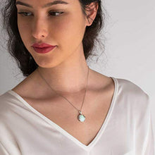 Load image into Gallery viewer, 925 Sterling Silver White Opal Large Pendant; Libra Natural March Birthstone Round Pendant; Antique Jewelry For Women ; Handmade Vintage Style Fire Opal Stone Necklace For Women
