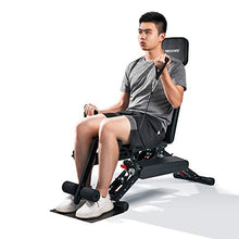 Load image into Gallery viewer, MaxKare Weight Bench Adjustable Workout Bench for Home 2020 New Model with Elastic Rope System for Arm Leg Extension Curl Incline/Decline Foldable Bench/Rope Intensity Can Replace Dumnbells 8-40lbs
