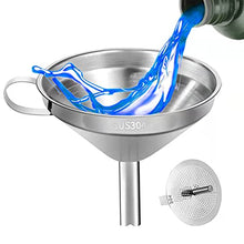 Load image into Gallery viewer, 3D Stainless Steel Funnel,Resin Filter Funnel for SLA/DLP/LCD Resin 3D Printing Liquid with Stainless Steel Strainer for Transferring Liquids
