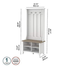 Load image into Gallery viewer, Bush Furniture Salinas Hall Tree with Shoe Storage Bench, Pure White and Shiplap Gray
