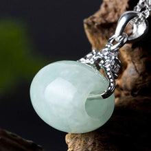 Load image into Gallery viewer, GAJSDJHN Jewelry Necklace Hand-Carved Lulutong Lucky Amulet Jewelry Silver Emerald Necklace Natural Jade Beads Pendant for Women Man
