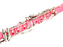 Load image into Gallery viewer, Glory B Flat Clarinet with Second Barrel, 11reeds,8 Pads Cushions,case,carekit and More -Pink with Silver Keys
