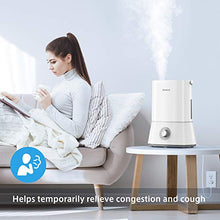 Load image into Gallery viewer, Homech Quiet Ultrasonic Humidifier,Cool Mist Humidifiers for Bedroom Home Baby (4L/1.06 Gallon) 12-60 Hours,Easy to Clean, 360° Nozzle,Waterless Tank Removal Auto Shut-Off (White)
