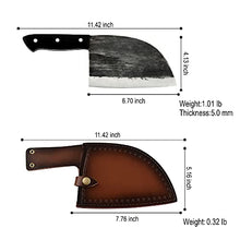 Load image into Gallery viewer, Authentic XYJ Full Tang 6.7 Inch Forging Serbian Chef Knife Kitchen Knife With Leather Sleeves
