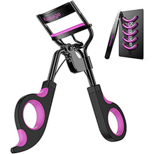 Load image into Gallery viewer, Kaasage Eyelash Curler with Pads - Lash Curler with Eyebrow Tweezer &amp; 5 Extra Silicone Replacement Pads, Get Perfect Curl in 5 Seconds
