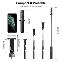 Load image into Gallery viewer, ATUMTEK Bluetooth Selfie Stick Tripod, 360° Rotation Mini Extendable Selfie Stick with Wireless Bluetooth Remote for iPhone 11/11 Pro/XS Max/XR/XS/X/8/7/6s/6 Plus, Samsung, Huawei Smartphones
