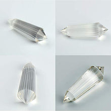 Load image into Gallery viewer, DingSheng Natural Clear Quartz 12 Sided Or 24 Sided Phantom Crystal Wand Point Vogel Wand Inspired Spiritual Reiki Healing and Free Pouch (2.7inches 24 Sided Quartz Wand)
