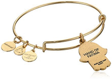 Load image into Gallery viewer, Alex and Ani Hand of Fatima III Bangle Bracelet, Rafealian Gold, Expandable

