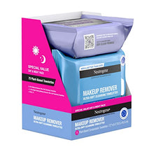 Load image into Gallery viewer, Neutrogena Day &amp; Night Wipes, Makeup Remover Face Cleansing Towelettes &amp; Night Calming Facial Cloths, 100% Plant Based Fibers Wipe Away Dirt, Alcohol-Free, 3 Packs of 25 ct, 75 ct
