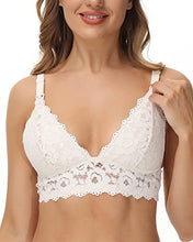Load image into Gallery viewer, HOFISH Women's Maternity Bra for Breastfeeding Lace Nursing Bras Comfy for Pregnancy White L
