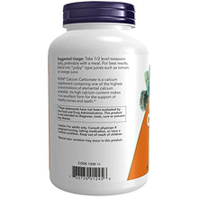 Load image into Gallery viewer, NOW Supplements, Calcium Carbonate Powder, High Percentage of Calcium, Supports Bone Health*, 12-Ounce
