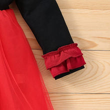 Load image into Gallery viewer, GUMEMO Kids Toddler Baby Girls Valentine's Day Dress Outfit Long Sleeve Princess Party Tutu Skirt Dress Playwear Clothes (4-5 Years, Black+Red)
