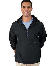 Load image into Gallery viewer, The "Newport Collection" Pack-N-Go Pullover Jacket from Charles River Apparel black large
