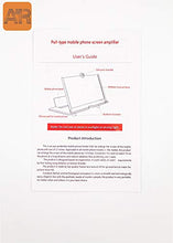 Load image into Gallery viewer, 10" HD Phone Magnifier, Screen Amplifier Enlarger, Universal Mobile Projector for Movies Videos and Gaming, Magnifying Cell, Foldable Stand Supports iPhone Samsung and All Smartphones (Black)
