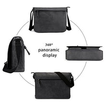 Load image into Gallery viewer, Mens Laptop Messenger Bags 15.6” Water Resistant Shoulder Bag Tocode PU Leather Canvas Satchel Crossbody Bags Brifecase Office Bag Large Computer Bag for Work College School Travel, Black
