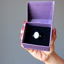 Load image into Gallery viewer, Agate Blue Lace Ring Boutique Genuine Oval Gemstone Banded Crystal Healing Adjustable Size 5-8 (Antiqued Copper)
