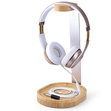Load image into Gallery viewer, Avantree Universal Wooden &amp; Aluminum Headphone Stand Hanger with Cable Holder, Sturdy Desk Headset Mount Rack for Sony, Bose, Shure, Jabra, JBL, AKG, Gaming Headphones Display - TR902
