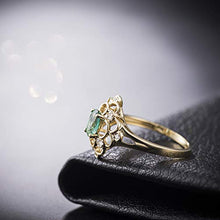 Load image into Gallery viewer, Beyond jewelry Natural Ruby Sapphire Emerald Diamond Engagement Ring in 14K Yellow Gold for Women
