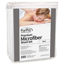 Load image into Gallery viewer, ForPro Premium Microfiber 3-Piece Massage Sheet Set, White, Ultra-Light, Stain and Wrinkle-Resistant, Includes Massage Flat Sheet, Massage Fitted Sheet, and Massage Face Rest Cover
