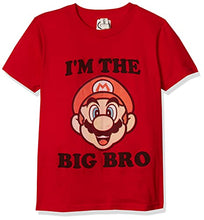 Load image into Gallery viewer, Nintendo Bro Graphic T-Shirt, red//Officially Licensed Big Dark Brown Youth Boy's el, Small
