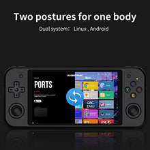 Load image into Gallery viewer, DREAMHAX RG552 Handheld Game Console with 5.36 Inches Touch Screen Linux Android Dual System WiFi Supported, Video Games with 6400mAh Battery High Speed RK3326 6-core 1.8GHz/4G/64GB+16GB+64GB (Black)
