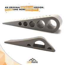 Load image into Gallery viewer, Door Stopper 6 Pack [1.3" high] - Bonus Holders - SofiHome Premium Heavy Duty Door Stop Rubber Wedge with Decorative Holder - Ideal for Large &amp; Small Door Gaps - The Improved (6, Gray)
