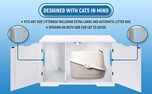 Load image into Gallery viewer, Sweet Barks X-Large Designer Cat Washroom Storage Bench Cat Litter Box Enclosure Furniture Box House with Table (Black)
