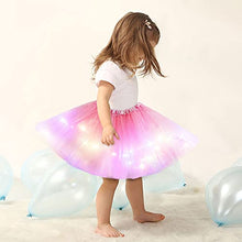 Load image into Gallery viewer, Aohhy 2-8 Years Baby Girls Light Up LED Tutu Skirt Kid Fancy Party Costume Ballet Layered Dress-Pink
