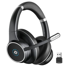 Load image into Gallery viewer, Bluetooth Headset with Microphone, eMeet ENC Noise Cancelling Headphones with 4 Mics, All Day Battery &amp; Comfortable Design PC Headset, Dual-Bluetooth/Dongle/USB Connection for PC/Mac/Tablet/Cell Phone
