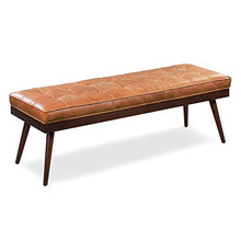 Load image into Gallery viewer, POLY &amp; BARK Luca Leather Bench, Cognac Tan
