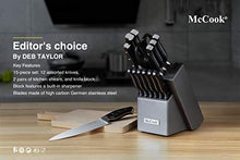 Load image into Gallery viewer, McCook MC25A Knife Sets,15 Pieces German Stainless Steel Kitchen Knife Block Set with Built-in Sharpener
