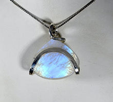 Load image into Gallery viewer, Rainbow Moonstone Crystal Stone Pendant Hand Wrapped in Sterling Silver by Bellas Pendants
