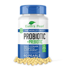 Load image into Gallery viewer, 60 Day Supply – Earth’s Pearl Probiotic &amp; Prebiotic – for Women, Men and Kids - Advanced Digestive Gut Health and Enzyme Support - One a Day Pearls - Billions of Live Cultures

