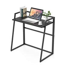 Load image into Gallery viewer, DESIGNA Folding Computer Desk, 33 inch Writing Desk, Folding Student Desk for Home Office, Fold Up Gaming Desk Wood Small Office Table for Teen Working &amp; Crafting, Black
