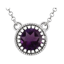 Load image into Gallery viewer, FB Jewels 14k White Gold Amethyst"February" 18" Birthstone Necklace
